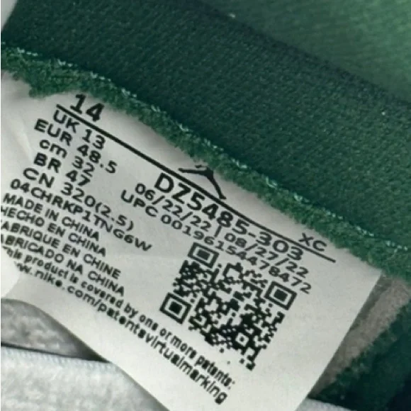 AIR JORDAN 1 High OG in Gorge Green (2022) - ** PRISTINE IN BOX. ** SZ 14 - Picture 4 of 8